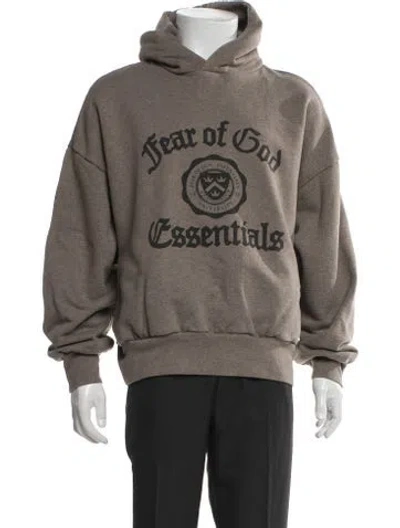 Pre-owned Essentials Crew Neck Long Sleeve Hoodie In Brown