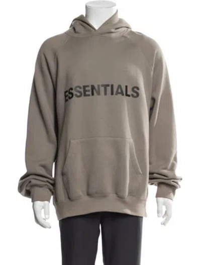 Pre-owned Essentials Crew Neck Long Sleeve Hoodie In Brown