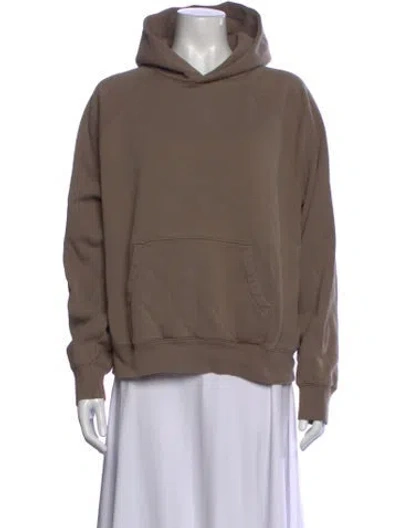 Pre-owned Essentials Crew Neck Long Sleeve Hoodie In Brown