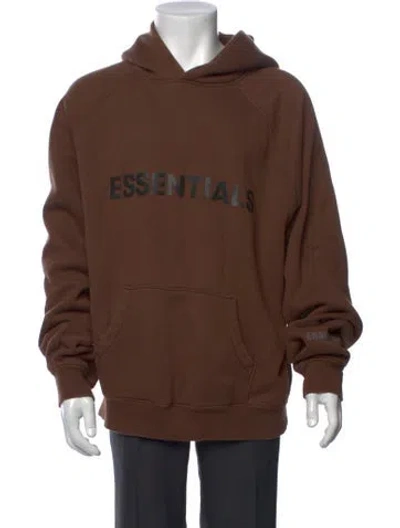 Pre-owned Essentials Crew Neck Long Sleeve Hoodie In Brown