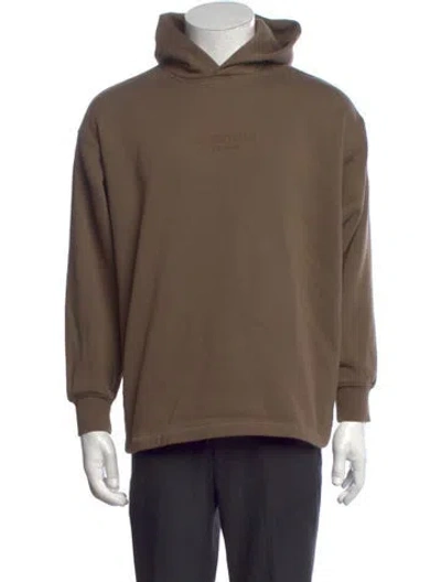 Pre-owned Essentials Crew Neck Long Sleeve Hoodie In Brown