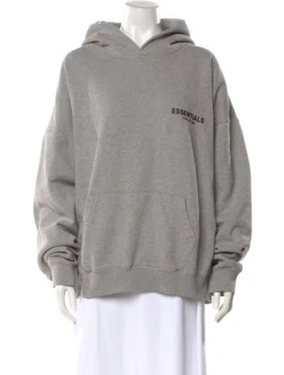 Pre-owned Essentials Crew Neck Long Sleeve Hoodie In Gray