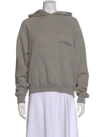 Pre-owned Essentials Crew Neck Long Sleeve Hoodie In Gray