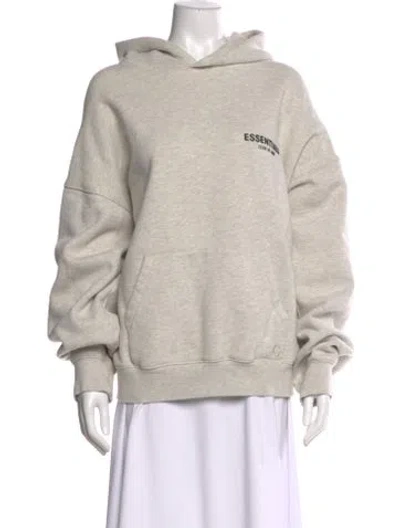 Pre-owned Essentials Crew Neck Long Sleeve Hoodie In Gray