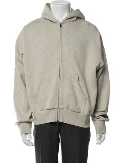 Pre-owned Essentials Crew Neck Long Sleeve Hoodie In Gray