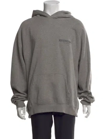 Pre-owned Essentials Crew Neck Long Sleeve Hoodie In Gray