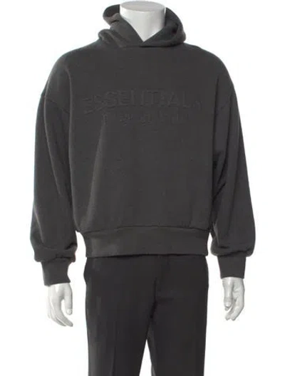 Pre-owned Essentials Crew Neck Long Sleeve Hoodie In Gray