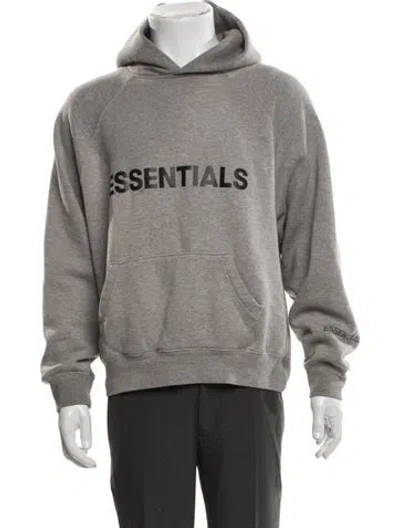 Pre-owned Essentials Crew Neck Long Sleeve Hoodie In Gray