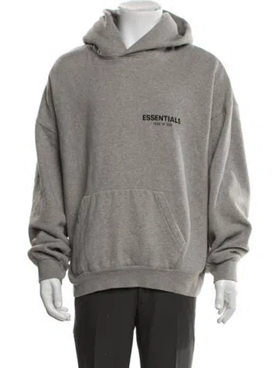 Pre-owned Essentials Crew Neck Long Sleeve Hoodie In Gray