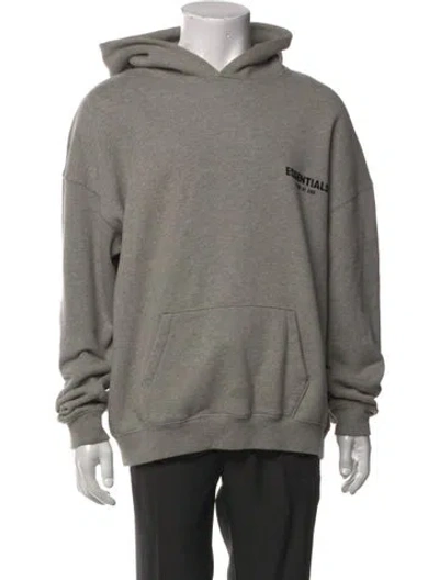 Pre-owned Essentials Crew Neck Long Sleeve Hoodie In Gray