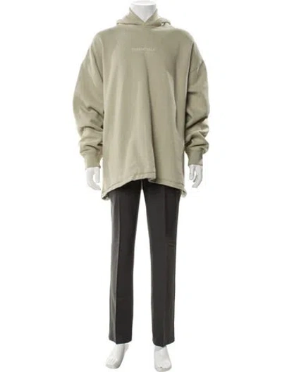 Pre-owned Essentials Crew Neck Long Sleeve Hoodie In Green