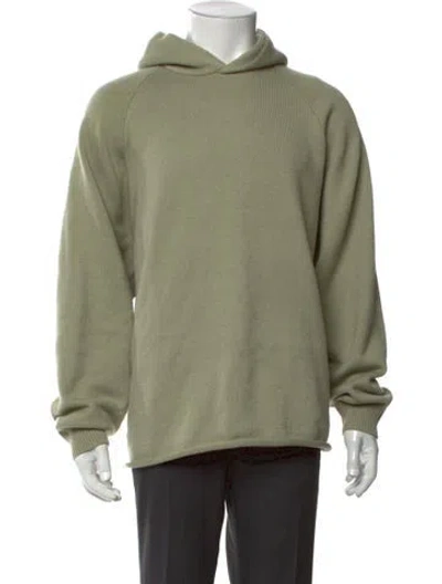 Pre-owned Essentials Crew Neck Long Sleeve Hoodie In Green
