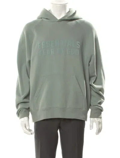Pre-owned Essentials Crew Neck Long Sleeve Hoodie In Green