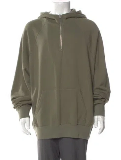 Pre-owned Essentials Crew Neck Long Sleeve Hoodie In Green