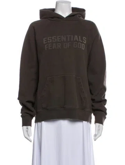 Pre-owned Essentials Crew Neck Long Sleeve Hoodie In Green
