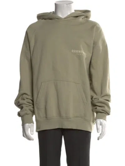 Pre-owned Essentials Crew Neck Long Sleeve Hoodie In Green