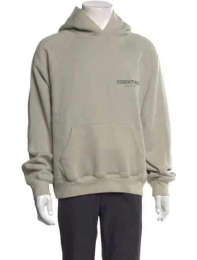Pre-owned Essentials Crew Neck Long Sleeve Hoodie In Green