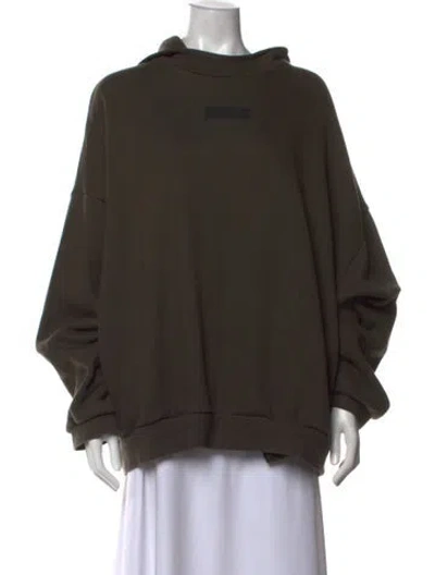 Pre-owned Essentials Crew Neck Long Sleeve Hoodie In Green