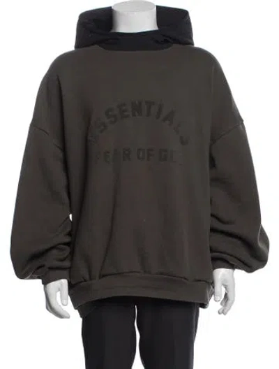Pre-owned Essentials Crew Neck Long Sleeve Hoodie In Green