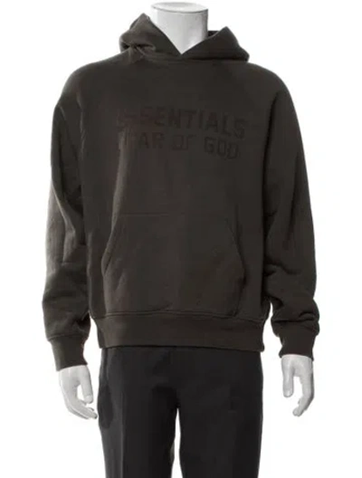 Pre-owned Essentials Crew Neck Long Sleeve Hoodie In Green