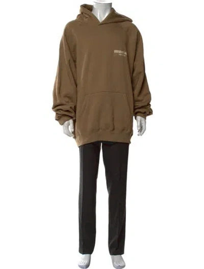 Pre-owned Essentials Crew Neck Long Sleeve Hoodie In Green