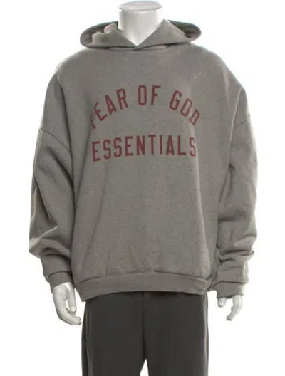Pre-owned Essentials Crew Neck Long Sleeve Hoodie In Grey