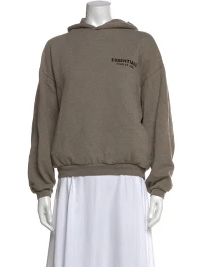 Pre-owned Essentials Crew Neck Long Sleeve Hoodie In Grey
