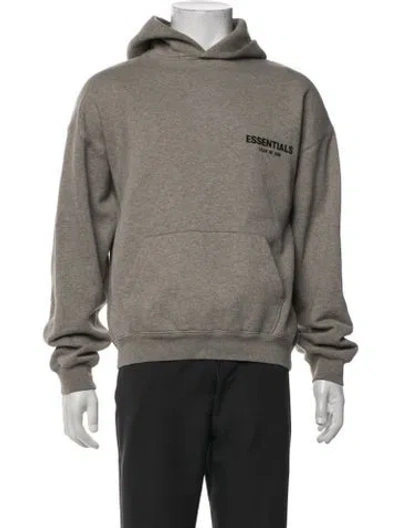 Pre-owned Essentials Crew Neck Long Sleeve Hoodie In Grey