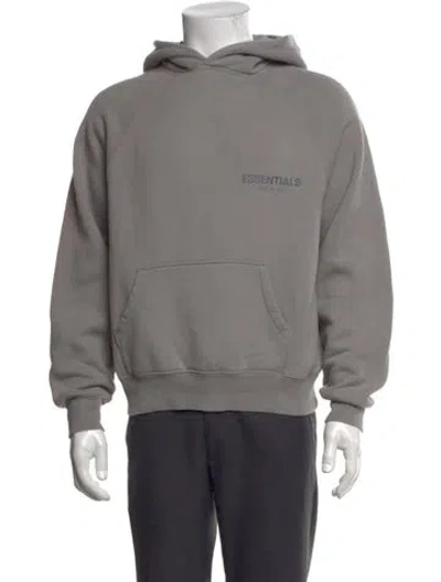 Pre-owned Essentials Crew Neck Long Sleeve Hoodie In Grey