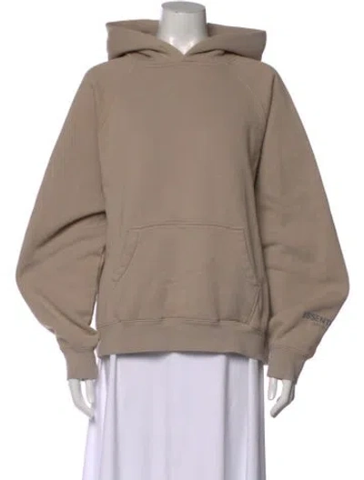 Pre-owned Essentials Crew Neck Long Sleeve Hoodie In Neutral