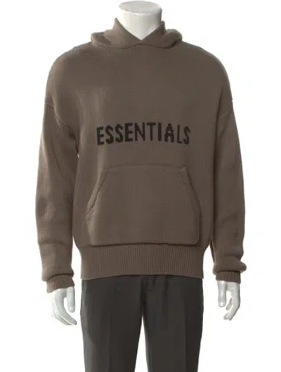 Pre-owned Essentials Crew Neck Long Sleeve Hoodie In Neutral