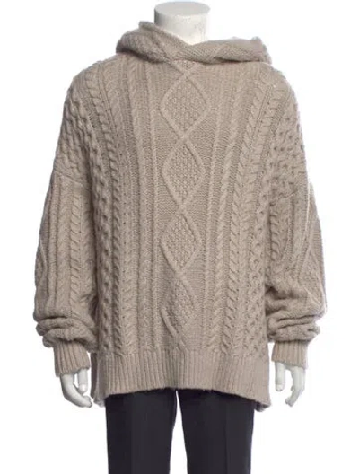 Pre-owned Essentials Crew Neck Long Sleeve Hoodie In Neutrals
