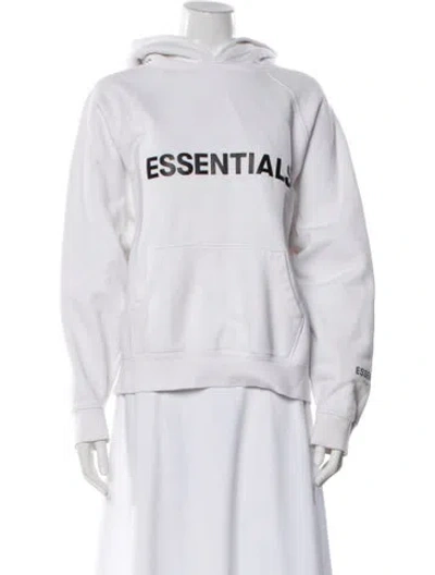 Pre-owned Essentials Crew Neck Long Sleeve Hoodie In White