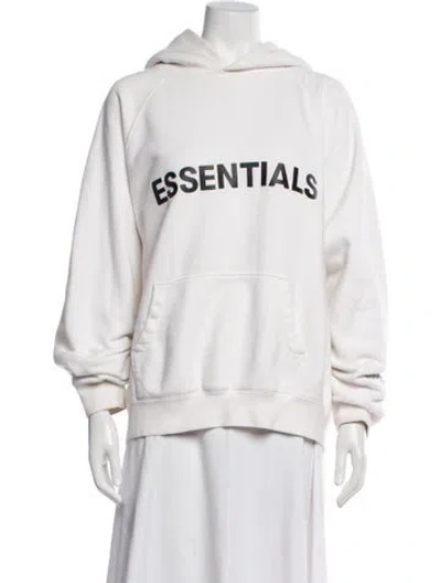 Pre-owned Essentials Crew Neck Long Sleeve Hoodie In White