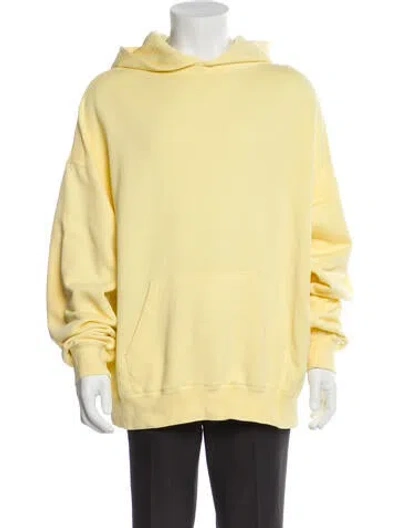 Pre-owned Essentials Crew Neck Long Sleeve Hoodie In Yellow