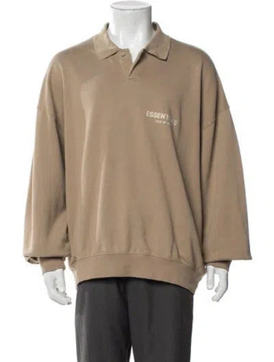 Pre-owned Essentials Crew Neck Long Sleeve Polo Shirt In Neutral