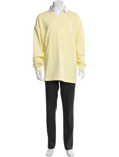 Pre-owned Essentials Crew Neck Long Sleeve Polo Shirt In Yellow