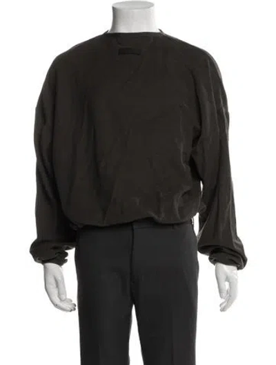Pre-owned Essentials Crew Neck Long Sleeve Pullover In Gray