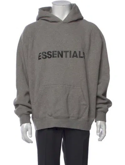 Pre-owned Essentials Crew Neck Long Sleeve Pullover In Grey