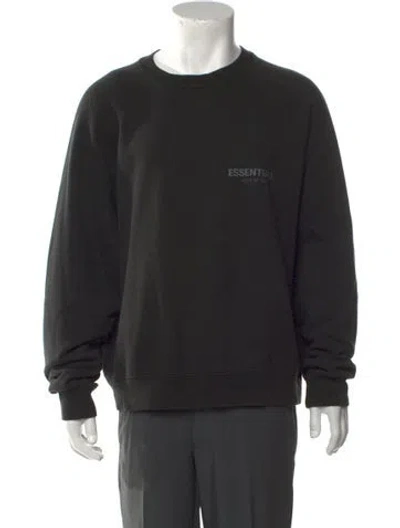 Pre-owned Essentials Crew Neck Long Sleeve Sweatshirt In Black