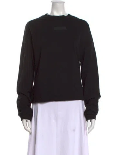 Pre-owned Essentials Crew Neck Long Sleeve Sweatshirt In Black