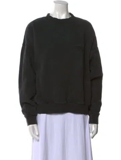 Pre-owned Essentials Crew Neck Long Sleeve Sweatshirt In Black