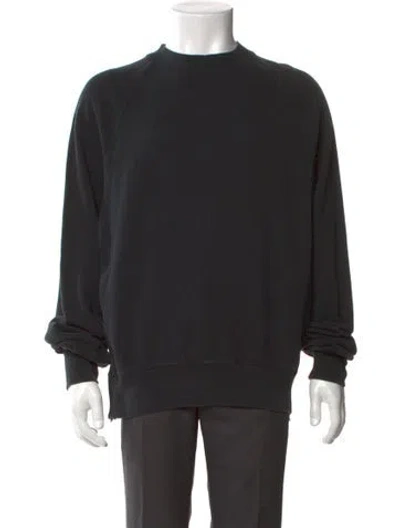 Pre-owned Essentials Crew Neck Long Sleeve Sweatshirt In Black