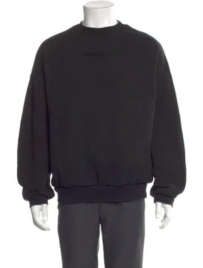 Pre-owned Essentials Crew Neck Long Sleeve Sweatshirt In Black
