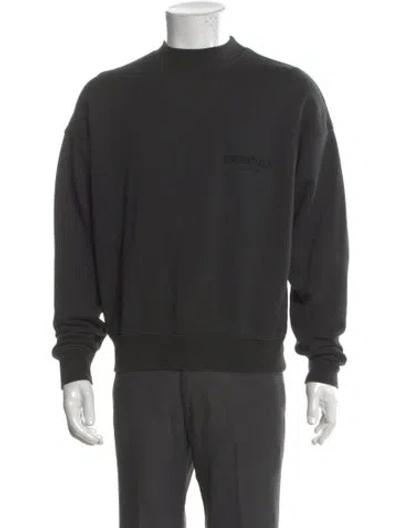 Pre-owned Essentials Crew Neck Long Sleeve Sweatshirt In Black