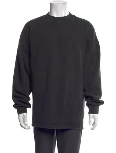 Pre-owned Essentials Crew Neck Long Sleeve Sweatshirt In Black
