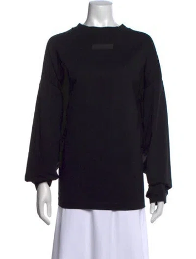 Pre-owned Essentials Crew Neck Long Sleeve Sweatshirt In Black