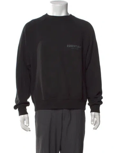 Pre-owned Essentials Crew Neck Long Sleeve Sweatshirt In Black