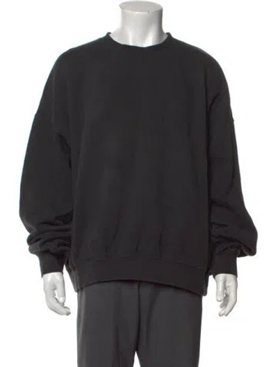 Pre-owned Essentials Crew Neck Long Sleeve Sweatshirt In Black