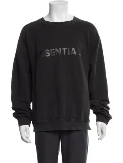 Pre-owned Essentials Crew Neck Long Sleeve Sweatshirt In Black